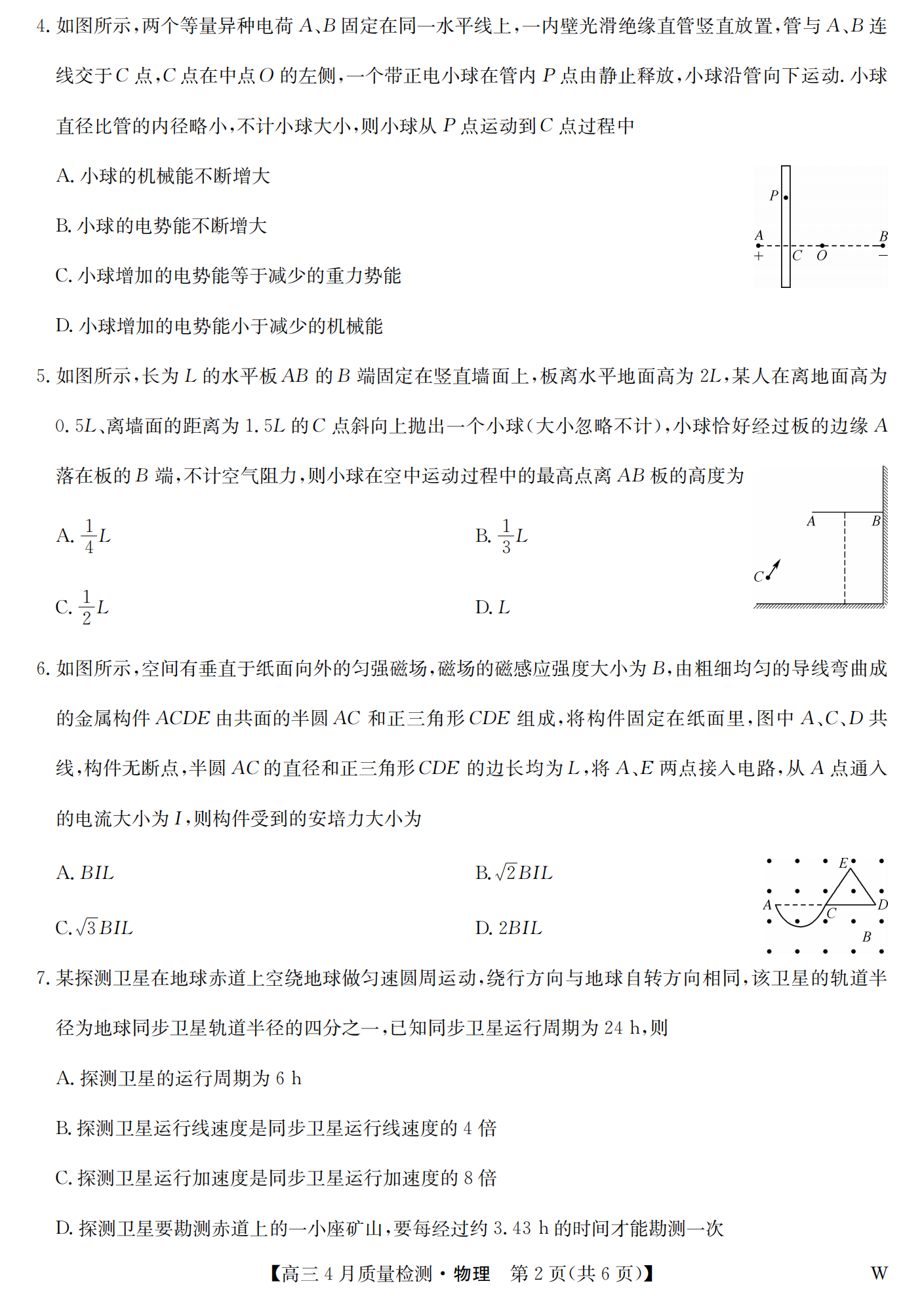 湖北省九师联盟2025届高三4月质量检测（W）-物理试题+答案_01.png